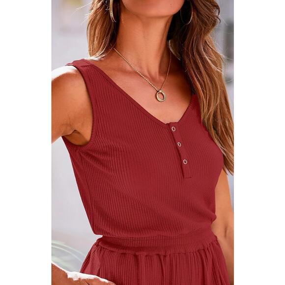 Ribbed knit jumpsuit jogger, romper, red size XL 16/18 NEW - Picture 15 of 16